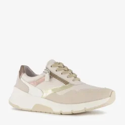 Hush Puppies Suede dames sneakers beige taupe Outlet