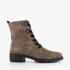 Hush Puppies Suede dames veterboots taupe New