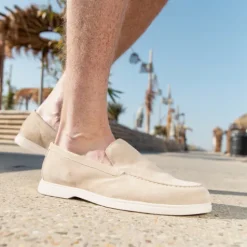 Van Beers Suede heren instappers beige Sale