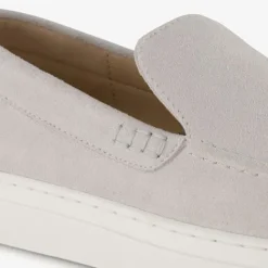 Van Beers Suede heren instappers lichtgrijs New