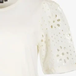 TwoDay T-shirt met broderie mouwen wit Outlet