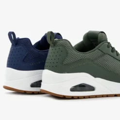 Skechers Uno - Fastime heren sneakers groen Clearance