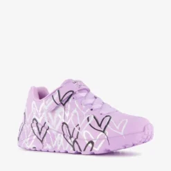 Skechers Uno Lite - Love meisjes sneakers met hartjes lichtpaars Online