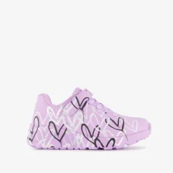 Skechers Uno Lite - Love meisjes sneakers met hartjes lichtpaars Online