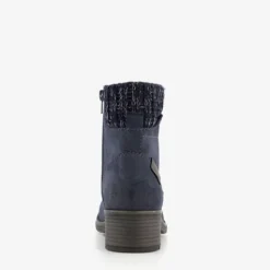 Blue Box Veterboots blauw met gebreid detail New