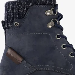 Blue Box Veterboots blauw met gebreid detail New