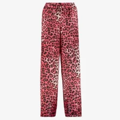 TwoDay Wijde dames broek met panterprint roze Sale